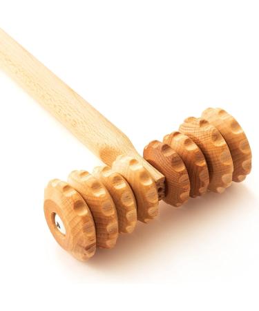 Buy Mr. Woodware Professional Wooden T-Shaped Lymphatic Drainage Roller - 37cm Soft Tissue Therapy Tool | International Shipping Available - Buy Online on GoSupps.com
