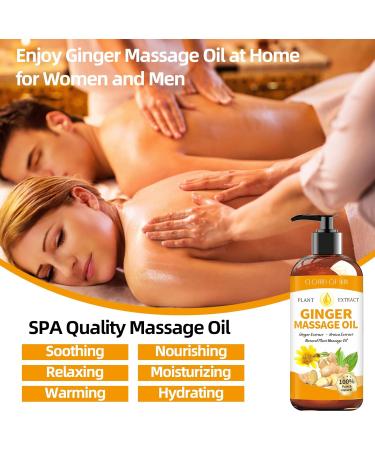 Ginger Oil Massage Therapy - Lymphatic Drainage & Sore Muscle Relief | Natural Ginger Body Oil with Arnica - Warming Soothing Gua Sha Massage Oil - Buy Online on GoSupps.com