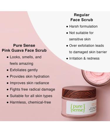 Pink Guava Face Scrub with Niacinamide & African Melon - Gentle Exfoliation for Clear Glowing Skin | Tan Removal | Suitable for All Skin Types | 50g - Buy Online on GoSupps.com