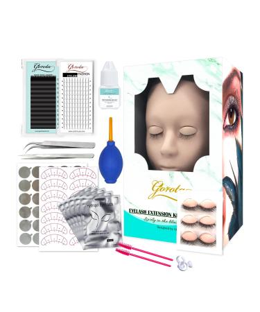 Eyelash Extension Kit,Mannequin Head With Replaced Eyelids Silicone Training Exercise Set Lash Extension Supplies for Beginners,Professional Makeup And Eyelash Extension Kit Replaced Eyelids Mannequin Head