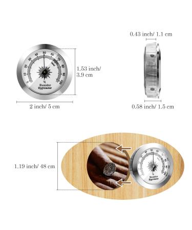 2 Pieces Hygrometer Analog Hygrometer Mechanical Round Hygrometer Humidity Gauge for Cabinet Cans  2 Inch (Silver  Gold) - Buy Online on GoSupps.com