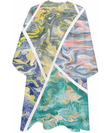 Shop Marble Barber Cape - Adjustable Salon Hair Cutting Cape for All Ages | Vibrant Abstract Design 55x63 Inch Hairdressing Essential - Buy Online on GoSupps.com