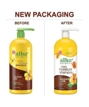 Alba Botanica More Moisture Shampoo Coconut Milk 32 Oz - Hydrating Formula for Soft Hair | 1-Pack, 32 Ounce - Buy Online on GoSupps.com