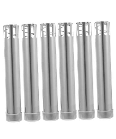 Ultechnovo 6st Moxa Press holder for moxibusca sticks Moxibustion Moxibustus Moxibustion Halter Moxa-Stick-Presser accessories Moxakegen Mixibuspot Pot Rustproof Steel Silver 12.5x2.2cm