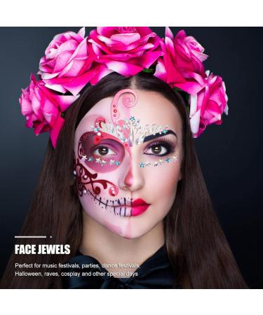 Hair Rhinestones & Eye Body Stickers | 4 Sheets of Face & Eyebrow Gems for Glam Looks - Buy Online on GoSupps.com