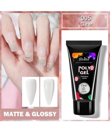 Clear Poly Gel Nail Builder - 15ML False Nail Extension Gel for Beginners & Nail Art Lovers - Buy Online on GoSupps.com