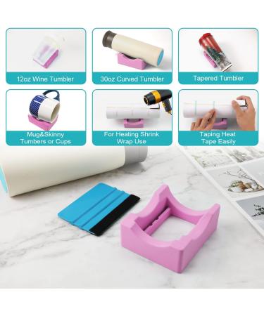Small Silicone Tumbler Holder with Built-in Slot - Pink | Vinyl Decal Application Tool - Buy Online on GoSupps.com