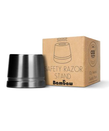 Bambaw Black Safety Razor Stand | Razor Holder Shave Stand | Shaver Holder Stand fits only Metal Safety Razors | Double Edge Razor Stand | Razor Stand Holder | Shaving Stand - Buy Online on GoSupps.com