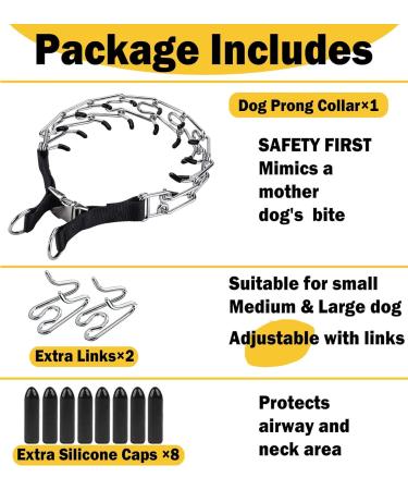 Acrylicc Dog Prong Collar Dog Pinch Collar Dog Training Collar with Quick Release Snaps and Comfort Tips for Small Medium and Large Dogs (Medium 3mm 19.7" 14-18" Neck Black) Medium 3mm 19.7-Inch 14-18" Neck - Buy Online on GoSupps.com