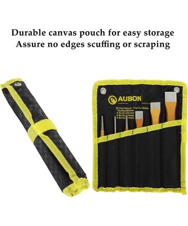 LIVTE 6Pcs Cold Chisel Set  Durable Steel Flat Chisel-Flat Chisel  Cone Chisel  Center Chisel  Cylindrical Chisel with Canvas Bag  Heavy Duty Chisels Set for Brickwork  Concrete  Metal  Stone etc - Buy Online on GoSupps.com