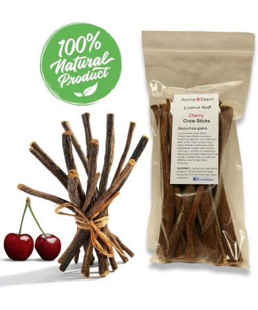 Aroma Depot Cherry 8 oz. Flavored Licorice Root Chew Sticks for Humans. 100% Pure Natural | Oral Health & Fresh Bearth | Individual Sticks are 6.5-7 inches Long. Glycyrrhiza Glabra from Turkey - Buy Online on GoSupps.com