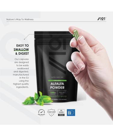 Organic Alfalfa 1200mg Capsules - Certified Organic, Non-GMO, Gluten-Free, Halal - 120 Vegan Capsules - Buy Online on GoSupps.com