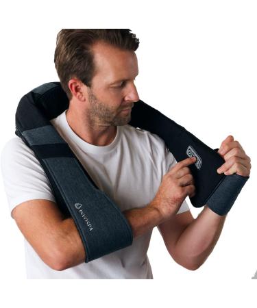 Shiatsu Back Shoulder and Neck Massager with Heat - Deep Tissue Kneading Pillow Massage - Electric Full Body Massager - Black Gray - Buy Online on GoSupps.com