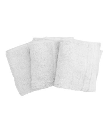 Cariloha Organic Bamboo-Viscose and Turkish Cotton Washcloths Set - Soft Washcloths for Face and Body - 13 x 13 - 600 GSM - White - Set of 3 Towels