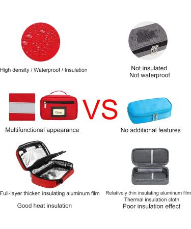 Insulin Cooler Travel Case - Diabetic Medication Cooler Bag with 4 Ice Packs (Blue) - Buy Online on GoSupps.com