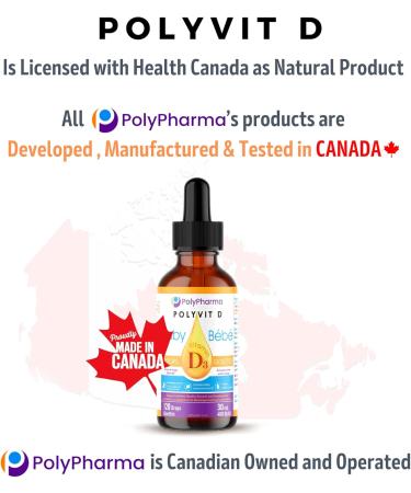 POLYVIT D Baby Vitamin D Drops Vegan D3 Supplement Growth & Development of Bones & Teeth Immune System Support Easy Calcium Absorption For Infants Toddlers Kids 400 IU per Drop 4 Month Supply - Buy Online on GoSupps.com