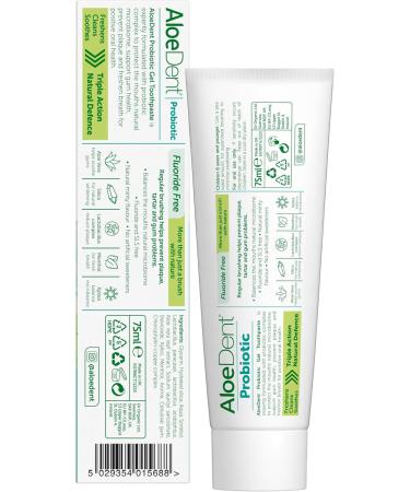  Aloe Dent AloeDent Probiotic fluoride-free oral microbiome balance natural probiotic with aloe vera fresh breath alcohol-free SLS-free vegan 75 ml - Buy Online on GoSupps.com