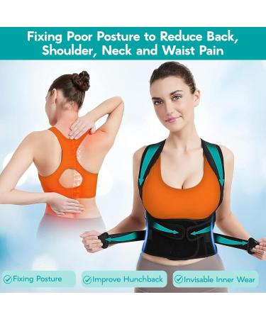 Back Brace Posture Corrector for Men & Women | Adjustable Breathable Support for Upper & Lower Back Pain Relief - Buy Online on GoSupps.com