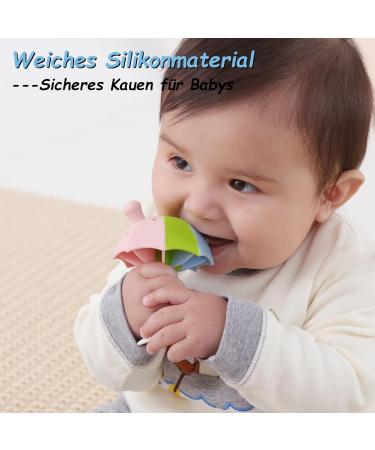 Buy BPA Free Multi-Colored Umbrella Bite Ring for Babies - Suction Foot Teething Toy for Boys & Girls - Buy Online on GoSupps.com