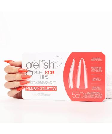 550 Count Gelish Soft Gel Nail Tips - Medium Stiletto | Long Lasting & Durable - Buy Online on GoSupps.com