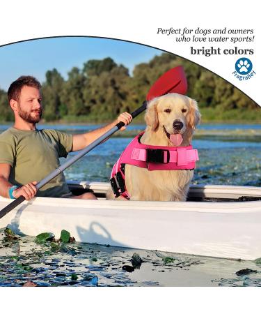 Fragralley Dog Life Jacket Shark Vest | Adjustable Ripstop Safety Vest for Dogs | Superior Buoyancy & Rescue Handle | Small Medium Large Dogs | Swim, Pool, Beach, Boating | XS Pink-Wave Shark - Buy Online on GoSupps.com