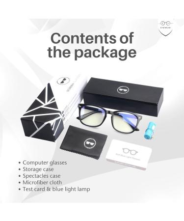 LC Eyewear Blue Light Filter Glasses for Men & Women - Ultra Lightweight Anti-Fatigue Gaming Goggles - Stylish Black Design - Buy Online on GoSupps.com