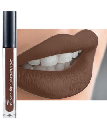 Mynena Brown Liquid Lipstick Long Lasting Kissproof Waterproof Lightweight Smudge Proof Matte Color Stay Lip Stain Talc-Free Mica-Free Gluten-Free Paraben-Free | Cyndia