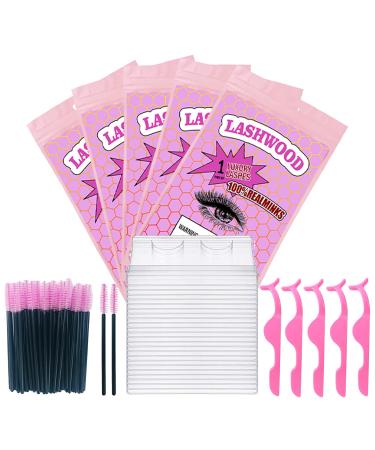 200pcs Lash Packaging Wholesale Include 50 Lash Packaging Bags with Lashwoods stickers 50 Eyelash Brush 50 Plastic Lash Applicators 50 Eyelash Trays Bulk Makeup Eyelashes Bags Wholesale