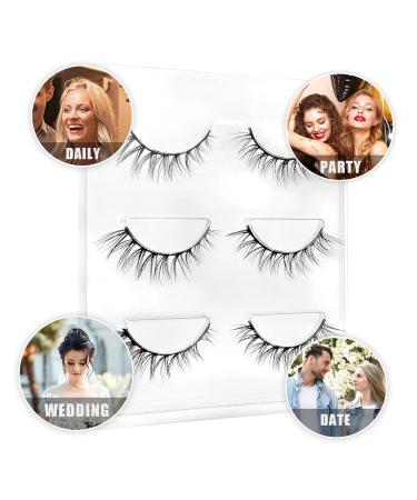 Frihappy 3D Wispy False Eyelashes - Natural Look Hand-made Human Hair & Mink Lashes - Reusable Fake Lashes Pack NL24 - Buy Online on GoSupps.com