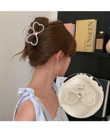 Buy Souarts Butterfly Flowers Hair Clip - Non-Slip Metal Hair Clips for Girls & Women - Stylish Hair Claws in Yellow White & Blue - Buy Online on GoSupps.com
