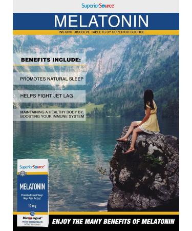 Superior Source Melatonin 10 mg - 100 MicroLingual Instant Dissolve Tablets for Sleep Support - Buy Online on GoSupps.com
