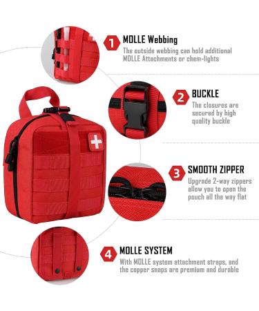 LIVANS Tactical First Aid Pouch - Molle EMT Kit with Red Cross Patch - Buy Online on GoSupps.com