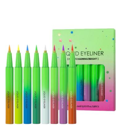  G n rique Colorful Neon Neon Pencil Liquid Eye Liner - Colored Neon Liquid Eyeliners Pen 8x Vivid Color Eye Makeup Long Lasting Lasting for Women - Buy Online on GoSupps.com