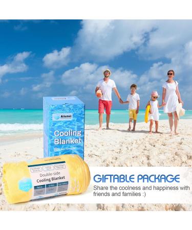 Coastal Theme Cooling Throw Blanket | Double Sided Cold Effect | Lightweight & Breathable | XL 50x70 | Lemon Design - Buy Online on GoSupps.com