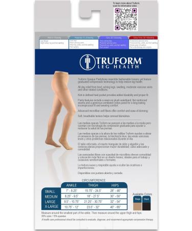 Truform Women's Compression Pantyhose 20-30 mmHg | Opaque Support Tights | Beige - Small - Buy Online on GoSupps.com
