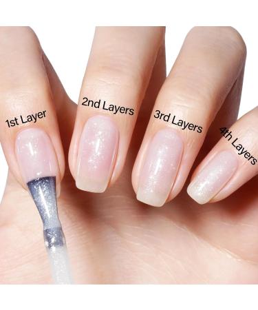 AILLSA White Glitter Gel Nail Polish - Shimmer Silver Nude Color Translucent Jelly for Nail Salon & Home | 0.51 Fl Oz - Milky Sparkle Soak Off UV Gel - Buy Online on GoSupps.com