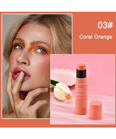 Double Head Cream Blush Stick with Brush | Waterproof Pink Blush Stick for Cheeks and Lips | Natural Matte Lip and Cheek Makeup Stick | Lightweight Creamy Texture for Mature Skin | Dewy Finish - Buy Online on GoSupps.com