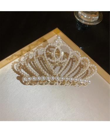 Pearl Grab Clip Lady Sweet Back Hair Shark Clip Temperament Hair Accessories Girl Hairpin 1 (Color : 1)