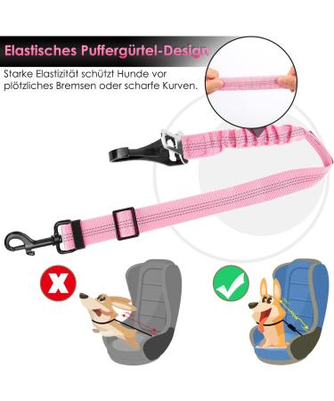 Buy Eyin 3-in-1 Dog Seat Belt - Reflective Elastic Bungee for All Breeds & Car Seats - 70cm Pink - International Shipping Available - Buy Online on GoSupps.com