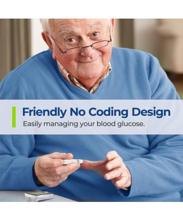 AUVON Blood Glucose Monitor Kit for Test Diabetes - 100 Glucometer Strips - Buy Online on GoSupps.com