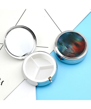 Portable 3 Compartment Pill Box | Travel Pill Organizer for Handbag & Pocket - Vertical Stripe Design - Buy Online on GoSupps.com