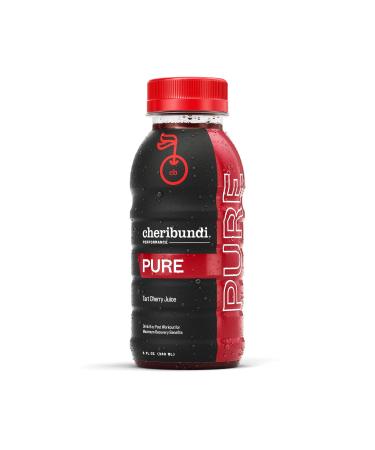 Cheribundi PURE Tart Cherry Juice - 100% Pure Tart Cherry Juice, No Sugar added - Pro Athlete Post Workout Recovery - Fight Inflammation and Support Muscle Recovery - 8 oz, 12 Pack 1 Count (Pack of 12) 12