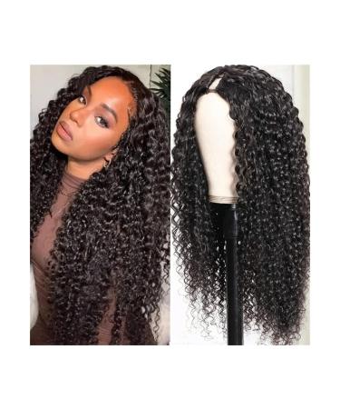 Wigs U Part Wig Kinky Curly Wigs for Black Women 10-26 inch Human Hair U Shape Clip in Wigs Curly U Part Remy Human Hair Extension Hair Extensions (Size : 10inches)