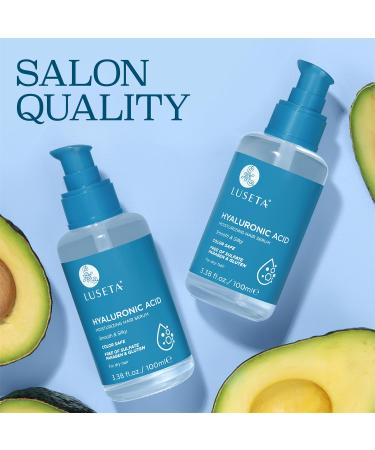 Luseta Hyaluronic Acid Hair Serum for Dry Hair - Moisturizing Oil with Avocado Argan Oil & Shea Butter | 3.38oz - Buy Online on GoSupps.com