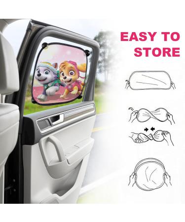 Dog Patrol Sun Protection Car Curtains for Kids - 2 Piece Set (43x36 cm) - Suction Cup Window Shades - Pink & Fun Design - Buy Online on GoSupps.com