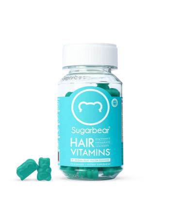Sugarbear Vegan Hair Gummy Vitamins with Biotin, Vitamin C, Vitamin B-12, Zinc for Hair Skin & Nails ( 1 Month Supply) 1 Month Supply (Pack of 1)