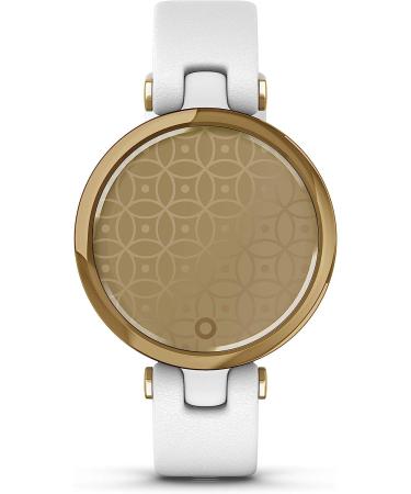 Garmin Lily Small Smartwatch - Touchscreen, Patterned Lens - Light Gold/White Leather Band - Buy Online on GoSupps.com