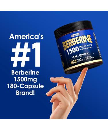Berberine Supplement - Berberine Weight Loss, High-Potency Berberine 1500MG of Berberine HCL, Plus Citrus Bergamot - for Metabolic, Digestive, and Immune Support - Vegan, Non-GMO, 180 Capsules Berberine 1500mg 180 Count (Pa  - Buy Online on GoSupps.com