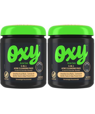 Oxy Maximum Action 3-In-1 Treatment Pads 90 Count Packaging may vary (Pack of 2) 90 Count (Pack of 2)
