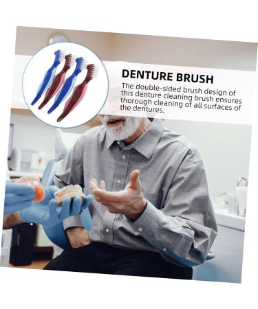 Shop Hapinary 4-Piece Portable Prosthesis Cleaning Travel Toothbrush Set | Ideal for False Teeth & Denture Care - Buy Online on GoSupps.com